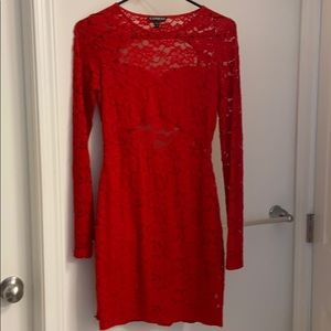 Express red lace dress